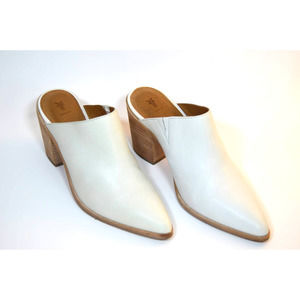 Frye Flynn leather mules heels white size 8.5